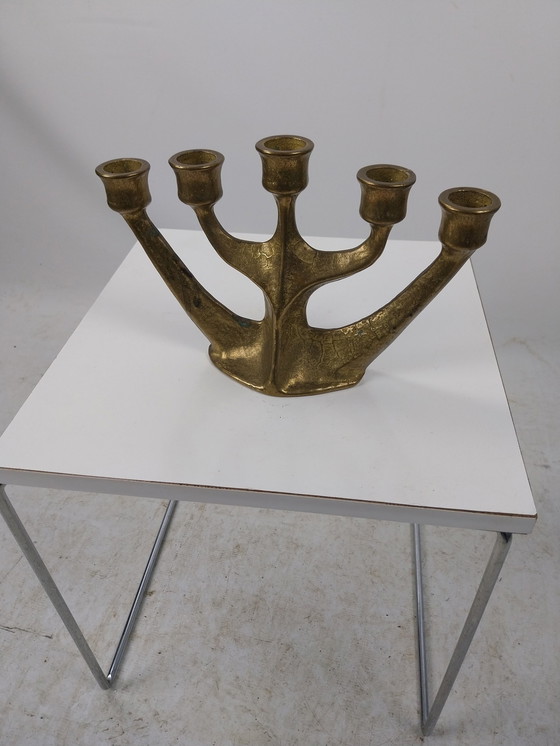 Image 1 of 1 X Horst Dalbeck Bronze 5 Arm Candlestick 1970'S