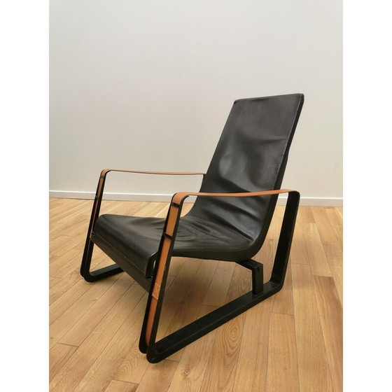 Image 1 of Vintage armchair Cité in metal and leather by Jean Prouvé for Vitra