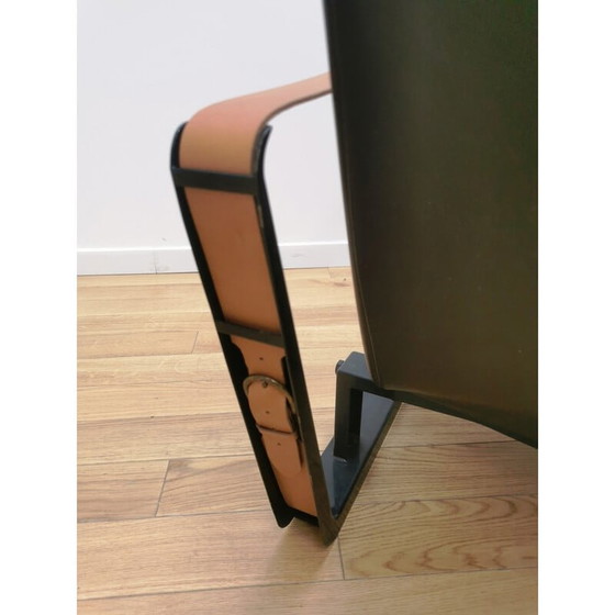 Image 1 of Vintage armchair Cité in metal and leather by Jean Prouvé for Vitra