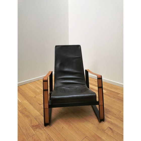 Image 1 of Vintage armchair Cité in metal and leather by Jean Prouvé for Vitra