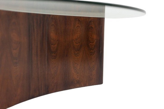 Image 1 of Concave rosewood coffee table. Circa 1970.