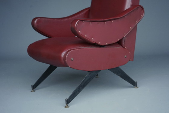 Image 1 of Italian Reclining Lounge Chairs By Nello Pini For Mobilificio Oscar Gigante, 1950S