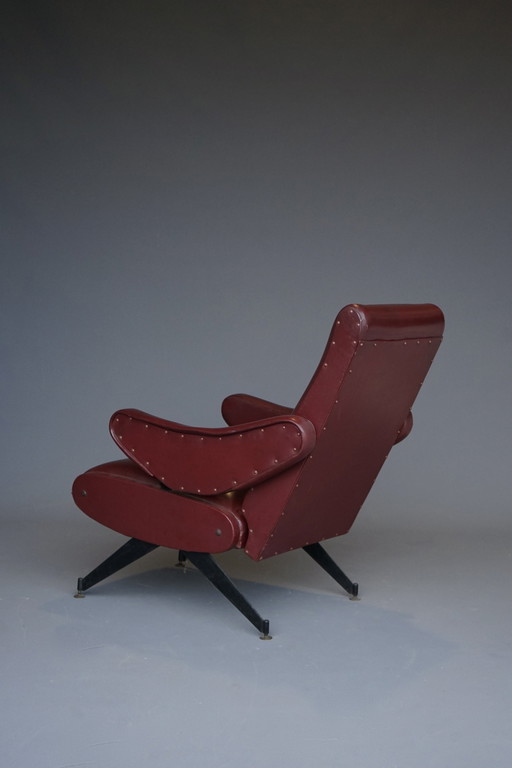 Italian Reclining Lounge Chairs By Nello Pini For Mobilificio Oscar Gigante, 1950S