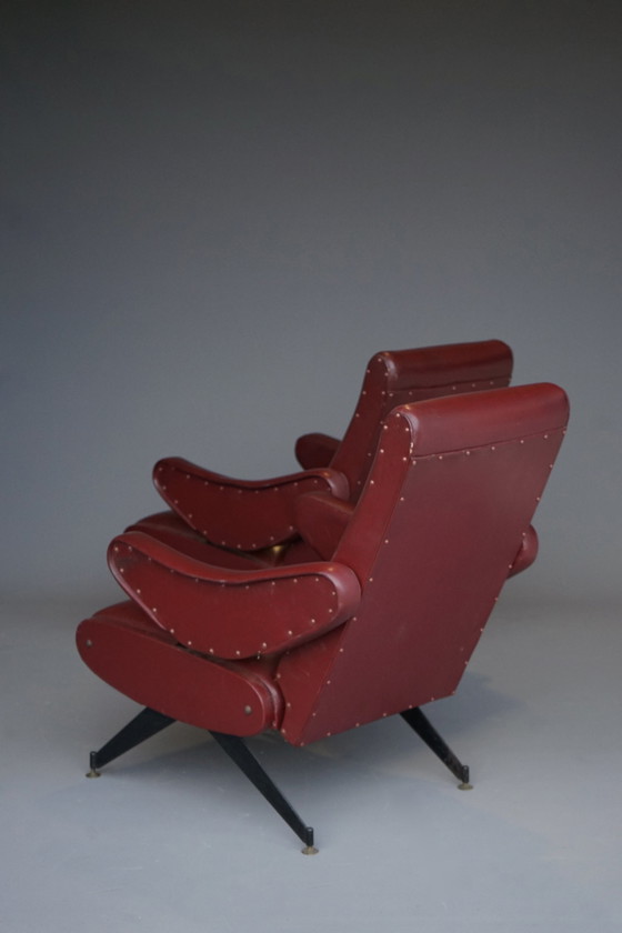 Image 1 of Italian Reclining Lounge Chairs By Nello Pini For Mobilificio Oscar Gigante, 1950S