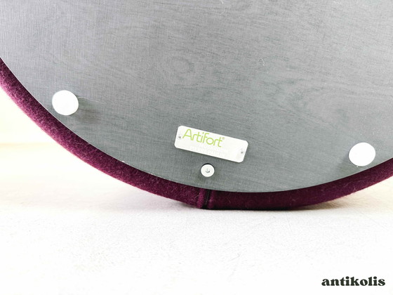 Image 1 of 4 Mushroom armchairs Artifort Pierre Paulin fabric purple