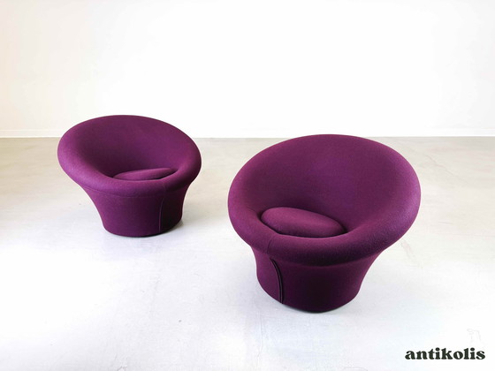 Image 1 of 4 Mushroom armchairs Artifort Pierre Paulin fabric purple