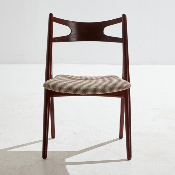 Image 1 of Set of 4 vintage model Ch29P Sawbuck teak dining chairs by Hans J. Wegner for Carl Hansen and Søn, 1950s