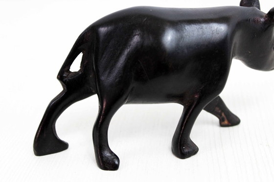 Image 1 of Rhino wooden figurine 1970