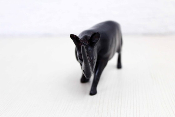 Image 1 of Rhino wooden figurine 1970