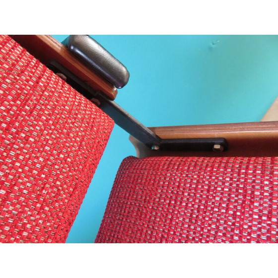 Image 1 of Set of 4 vintage red chairs, France, 1965