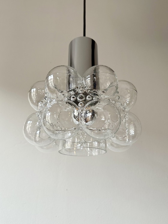 Image 1 of Mid Century Vintage Lamp, Bubble Glass, Pendant Lamp By Helena Tynell For Limburg, 1960S, Germany, Minimalism, Space Age