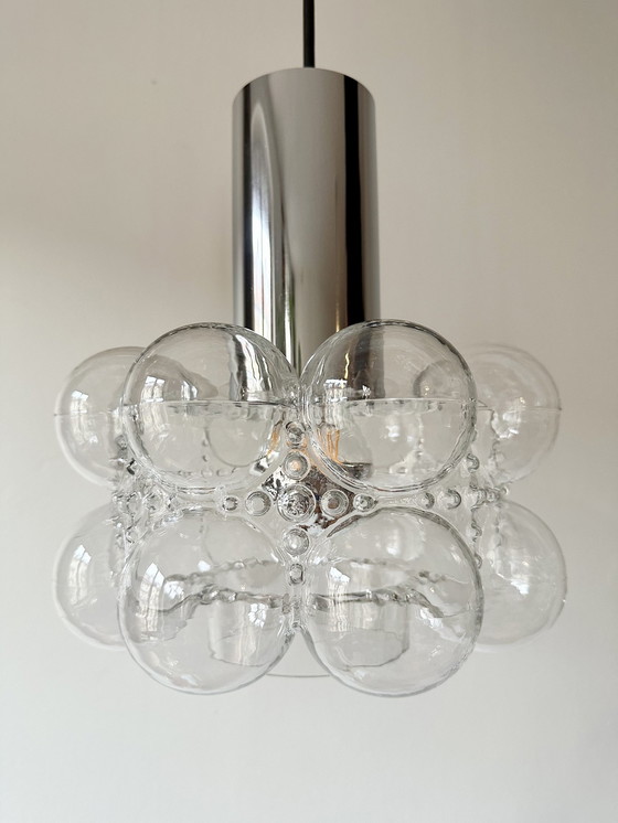 Image 1 of Mid Century Vintage Lamp, Bubble Glass, Pendant Lamp By Helena Tynell For Limburg, 1960S, Germany, Minimalism, Space Age