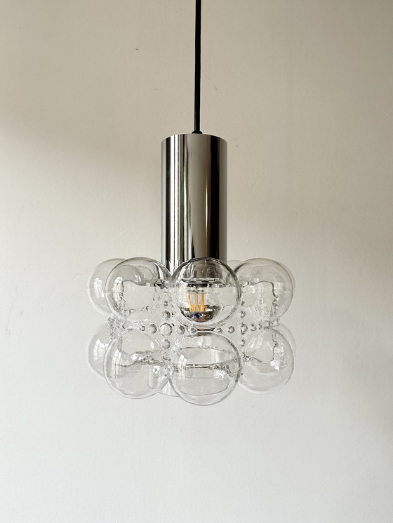Image 1 of Mid Century Vintage Lamp, Bubble Glass, Pendant Lamp By Helena Tynell For Limburg, 1960S, Germany, Minimalism, Space Age