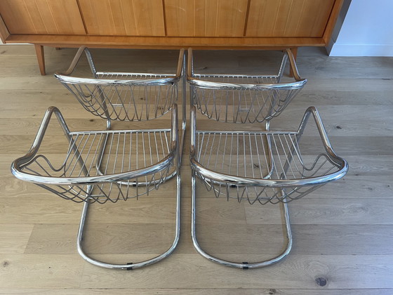 Image 1 of 4x Cantilever Tubalor Tubular Chairs