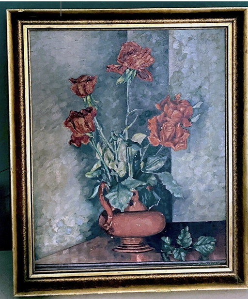 Grandiose still life Signed. "Grünewald"