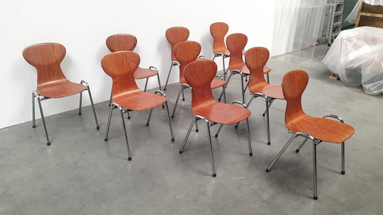 Image 1 of 10x Eromes pagholz industrial stackable designer chair