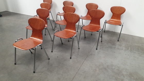 Image 1 of 10x Eromes pagholz industrial stackable designer chair