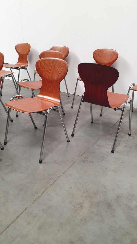 Image 1 of 10x Eromes pagholz industrial stackable designer chair