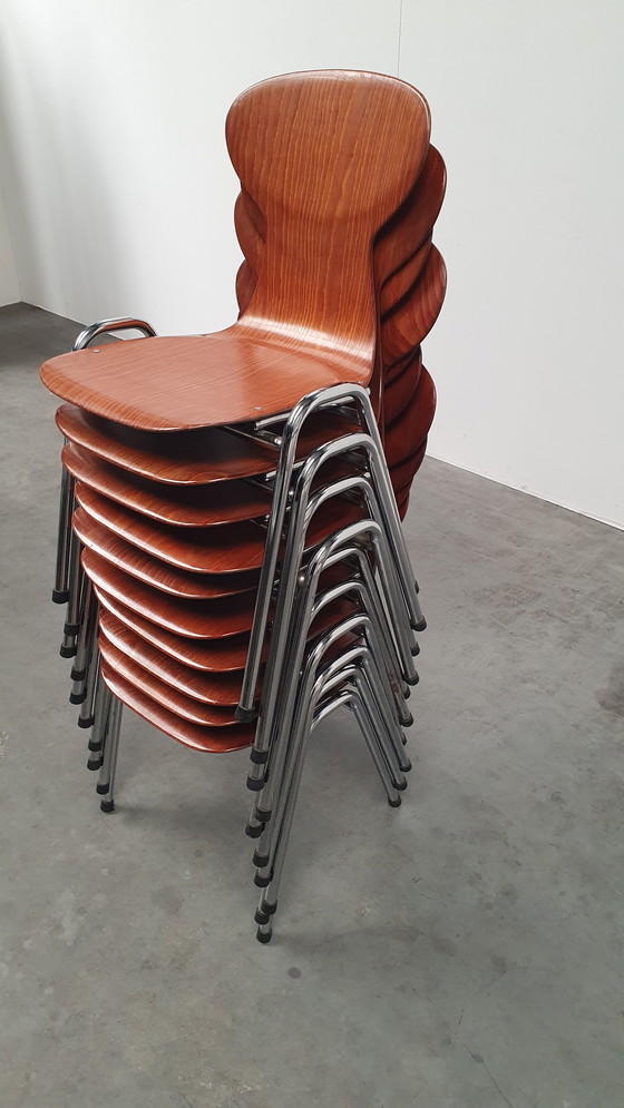 Image 1 of 10x Eromes pagholz industrial stackable designer chair