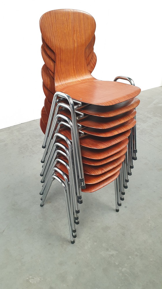 Image 1 of 10x Eromes pagholz industrial stackable designer chair