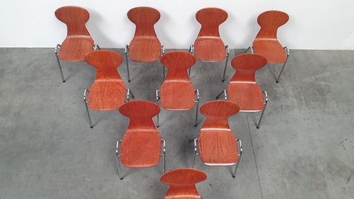 10x Eromes pagholz industrial stackable designer chair