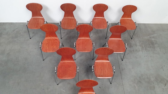 Image 1 of 10x Eromes pagholz industrial stackable designer chair