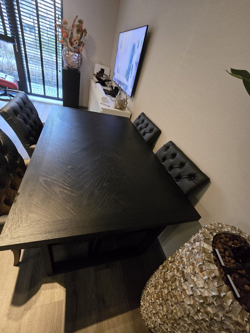 Dining Table Black Fishbone