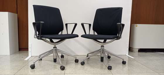 Image 1 of 2x Vitra Meda Chairs design Alberto Meda