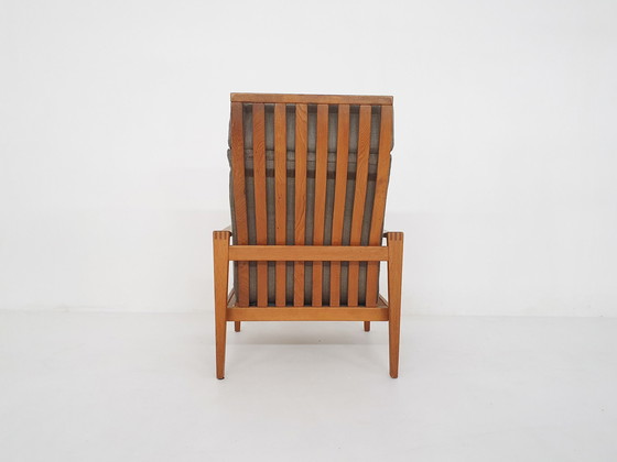 Image 1 of Mid-Century Oak High Back Lounge Chair By Hartmut Lohmeyer For Wilkhahn, Germany 1960'S