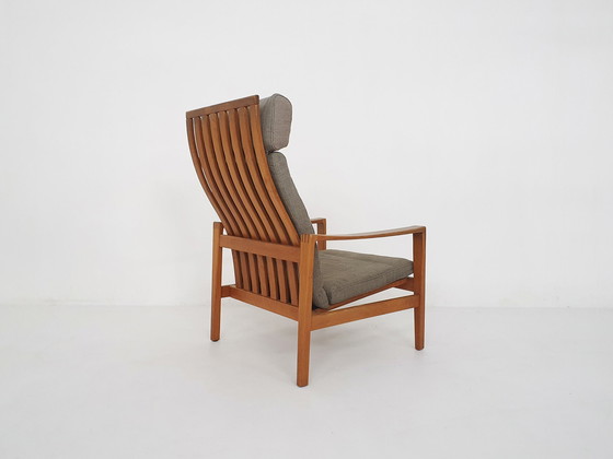 Image 1 of Mid-Century Oak High Back Lounge Chair By Hartmut Lohmeyer For Wilkhahn, Germany 1960'S