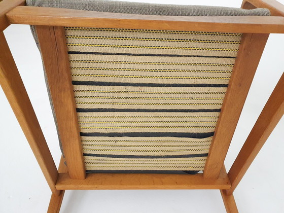 Image 1 of Mid-Century Oak High Back Lounge Chair By Hartmut Lohmeyer For Wilkhahn, Germany 1960'S