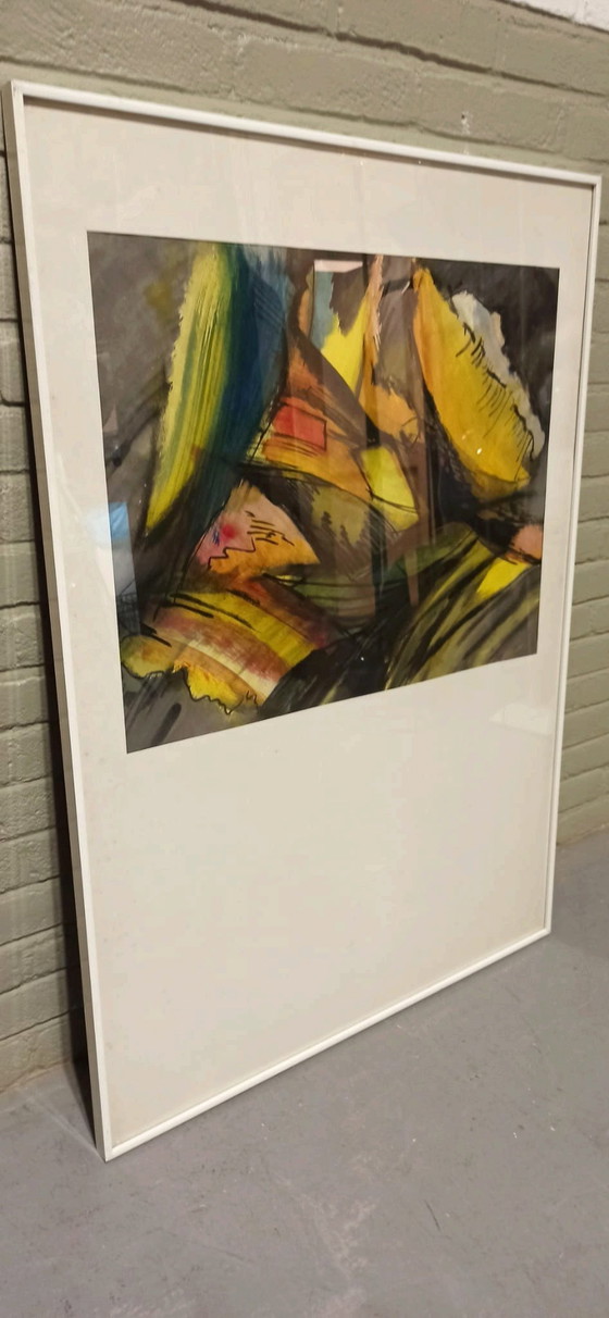 Image 1 of Vintage Origineel Aquarel Schilderij, Ingelijst