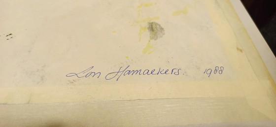 Image 1 of Vintage Origineel Aquarel Schilderij, Ingelijst