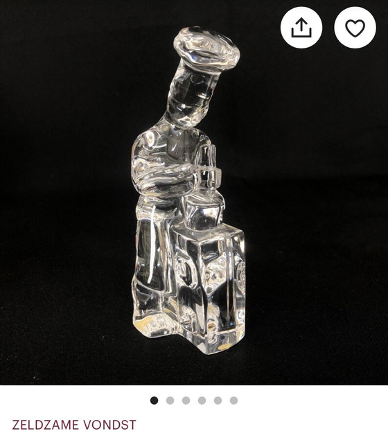 Image 1 of Orrefors Sweden Crystal Figurine - Baker