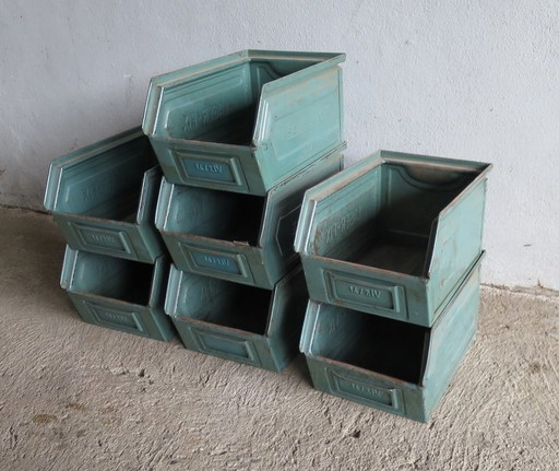 7 Ssi Schäfer Lager-Fix open-fronted storage box Schäfer crate painted steel Loft