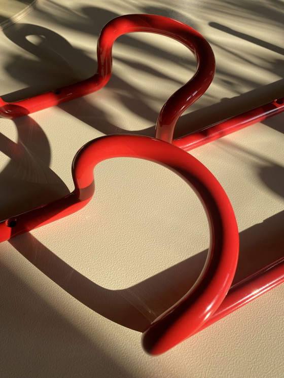 Image 1 of 2x Taka 3 coat hangers by Cesare Rota Nodari for Acerbis, Red