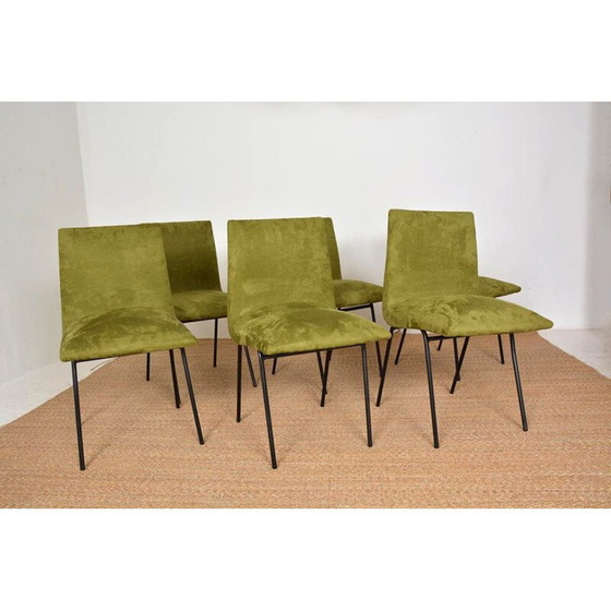 Image 1 of Set of 6 vintage chairs CM145 by Paulin, 1954s