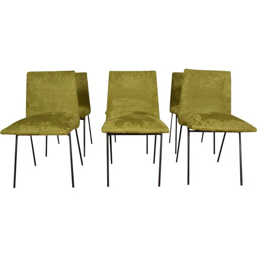 Set of 6 vintage chairs CM145 by Paulin, 1954s