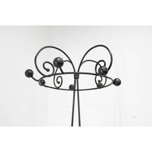 Vintage wrought iron coat rack, Italy 1980