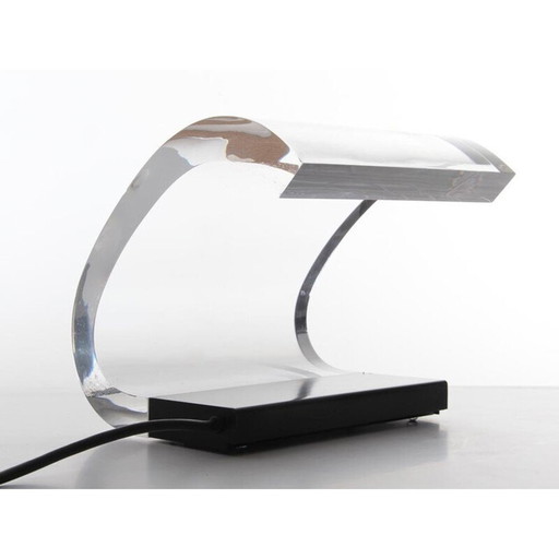 Lampada vintage in acrilico modello 28 di Joe Colombo per Oluce, 1960 – tafellampen, Metal, Plexiglass