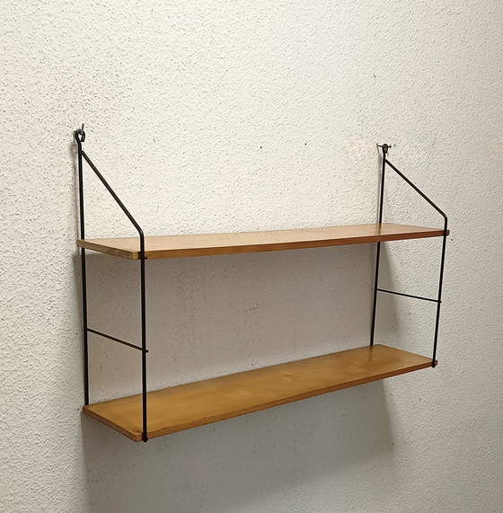 Image 1 of Fifties Wall Rack With Two Shelves