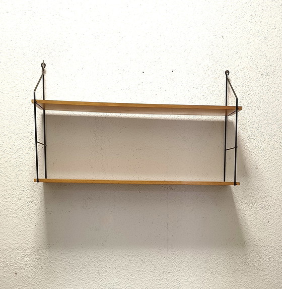 Image 1 of Fifties Wall Rack With Two Shelves