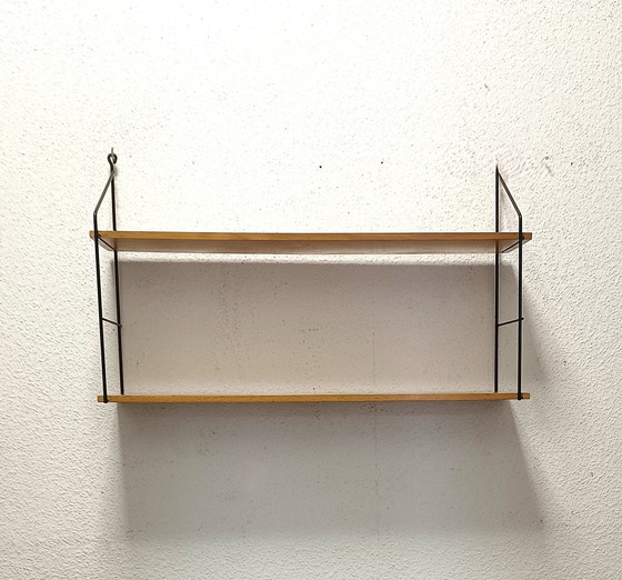 Image 1 of Fifties Wall Rack With Two Shelves