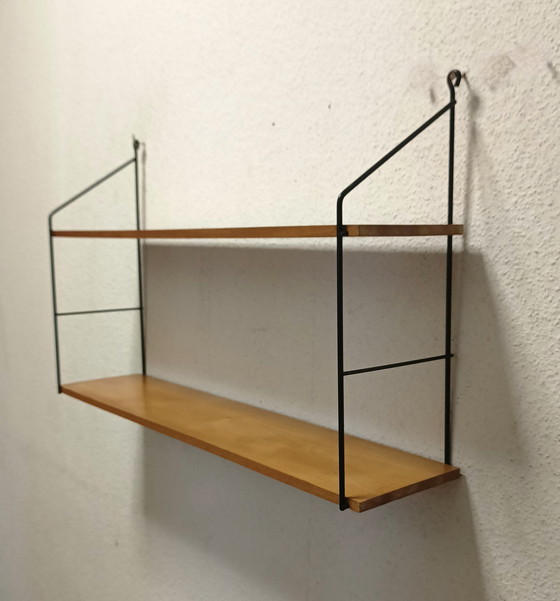 Image 1 of Fifties Wall Rack With Two Shelves