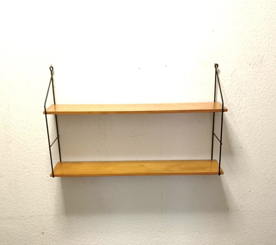 Image 1 of Fifties Wall Rack With Two Shelves