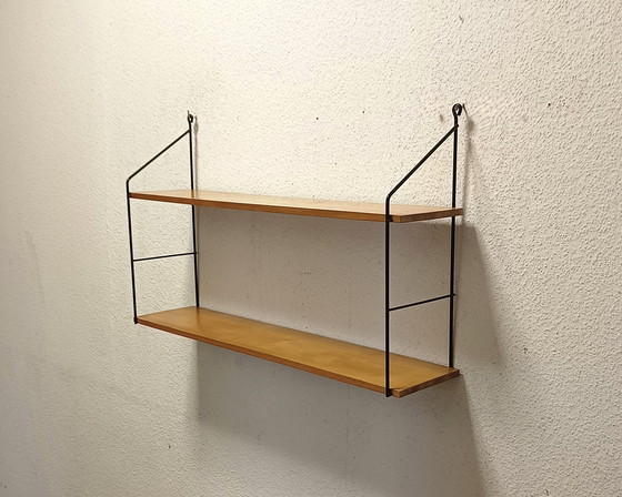 Image 1 of Fifties Wall Rack With Two Shelves