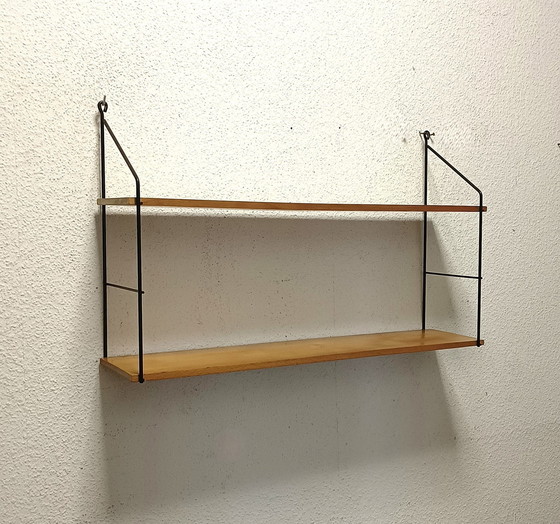 Image 1 of Fifties Wall Rack With Two Shelves