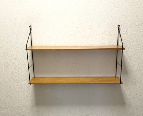 Image 1 of Fifties Wall Rack With Two Shelves