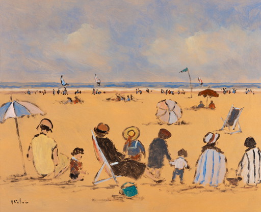 Henri Saint Clair (1899-1990) - Scène de plage