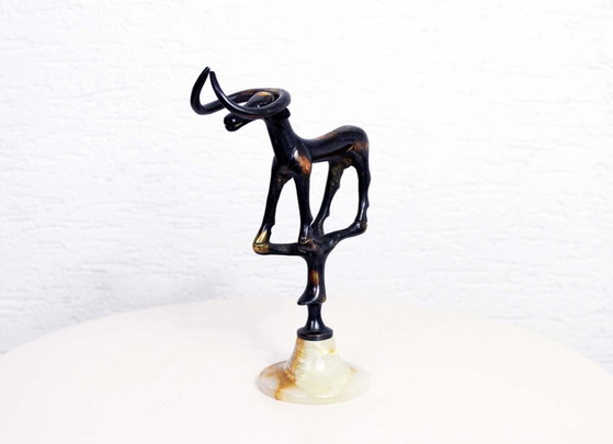 Taureau ou buffle brutaliste en bronze massif et marbre – Syn Brocante, Objets déco, Marble, Vintage (photo 5 of 5)